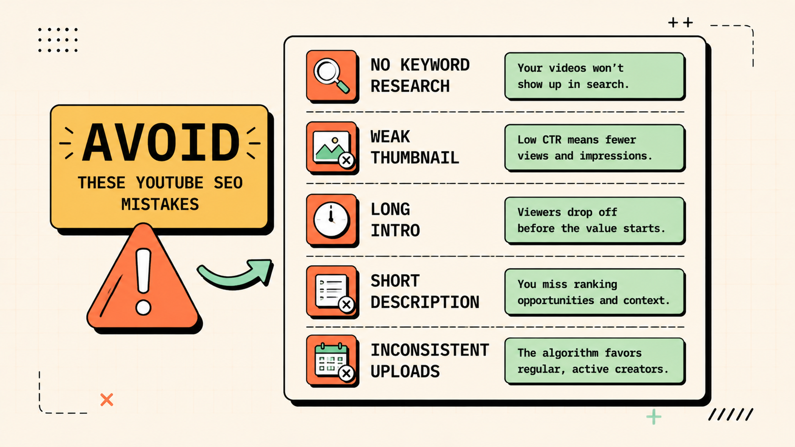 Common YouTube SEO mistakes to avoid