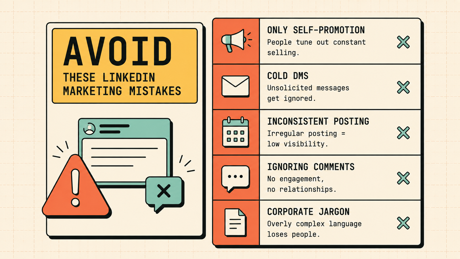 Common LinkedIn marketing mistakes to avoid