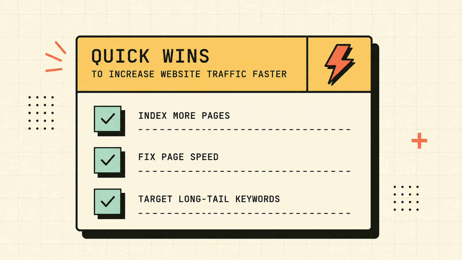 Quick wins for website traffic