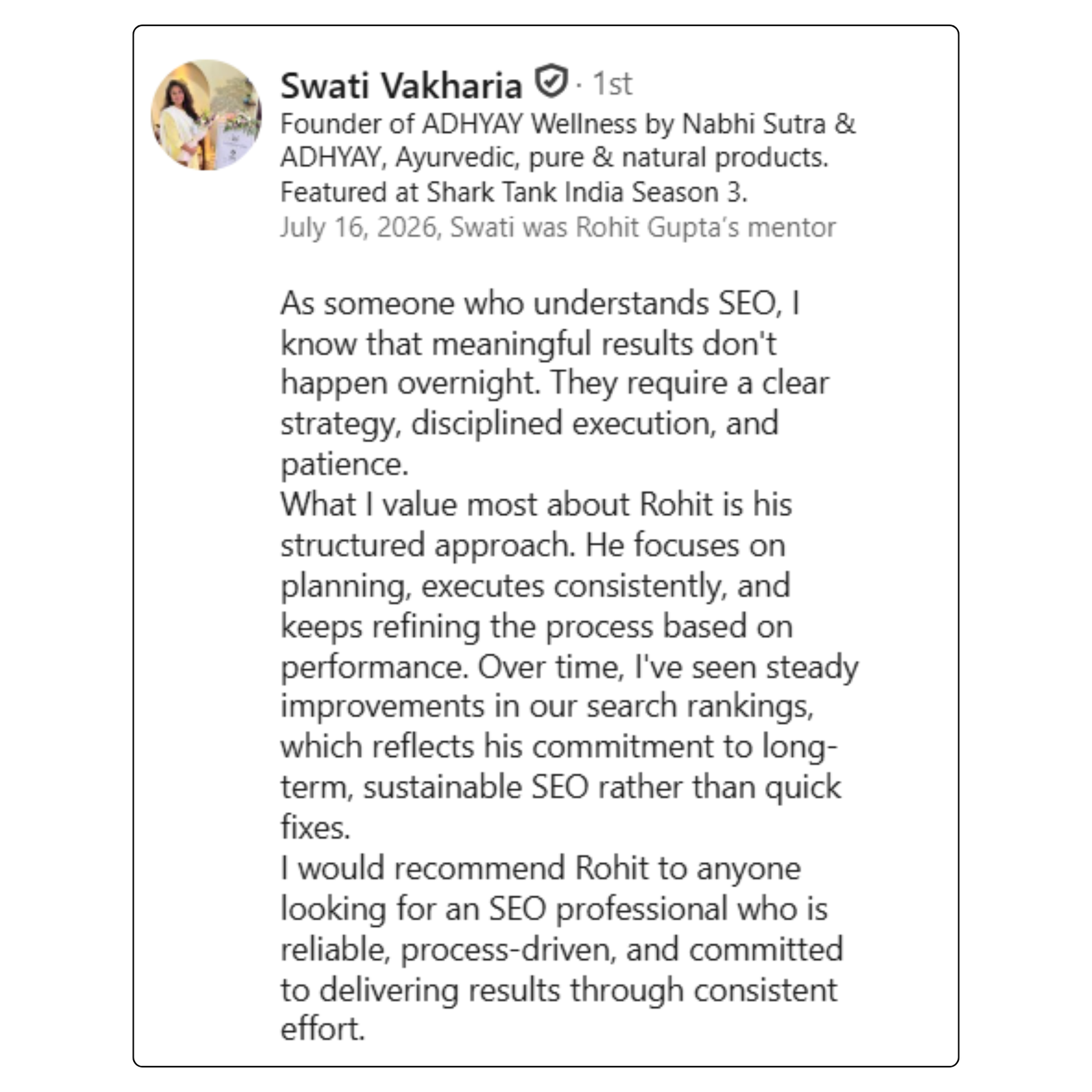 Review from Swati Vakharia of Nabhi Sutra