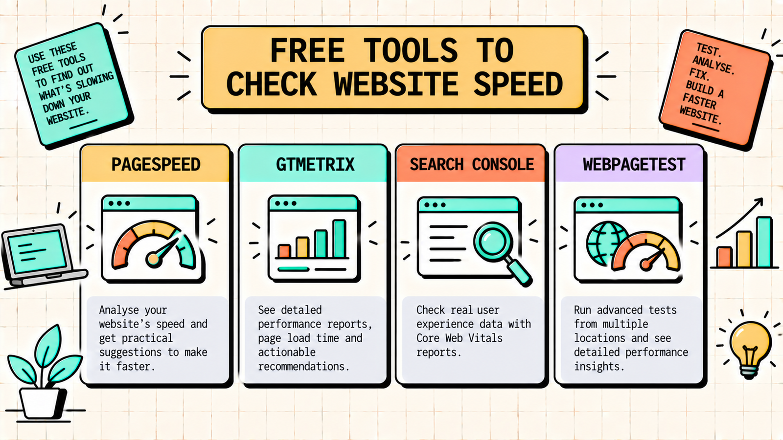 Website speed fixes ordered by impact